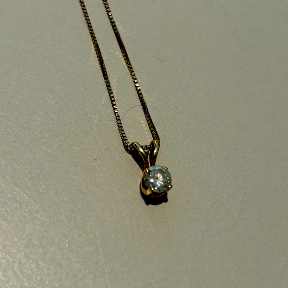 14k gold real diamond necklace